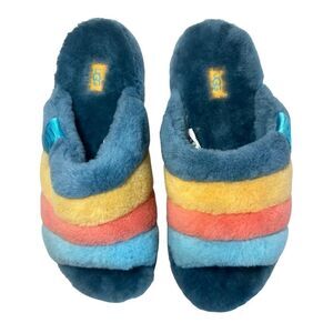 NEW-UGG PLUSH Lamb’s Wool Fluff Your Sandals Slippers Slides Men’s Size 11